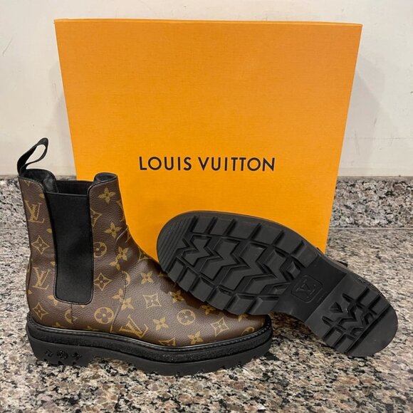 Men's Size 7.5 Louis Vuitton Black Ice Chelsea Boots Monogram SPB-JB 339262 - Picture 1 of 8